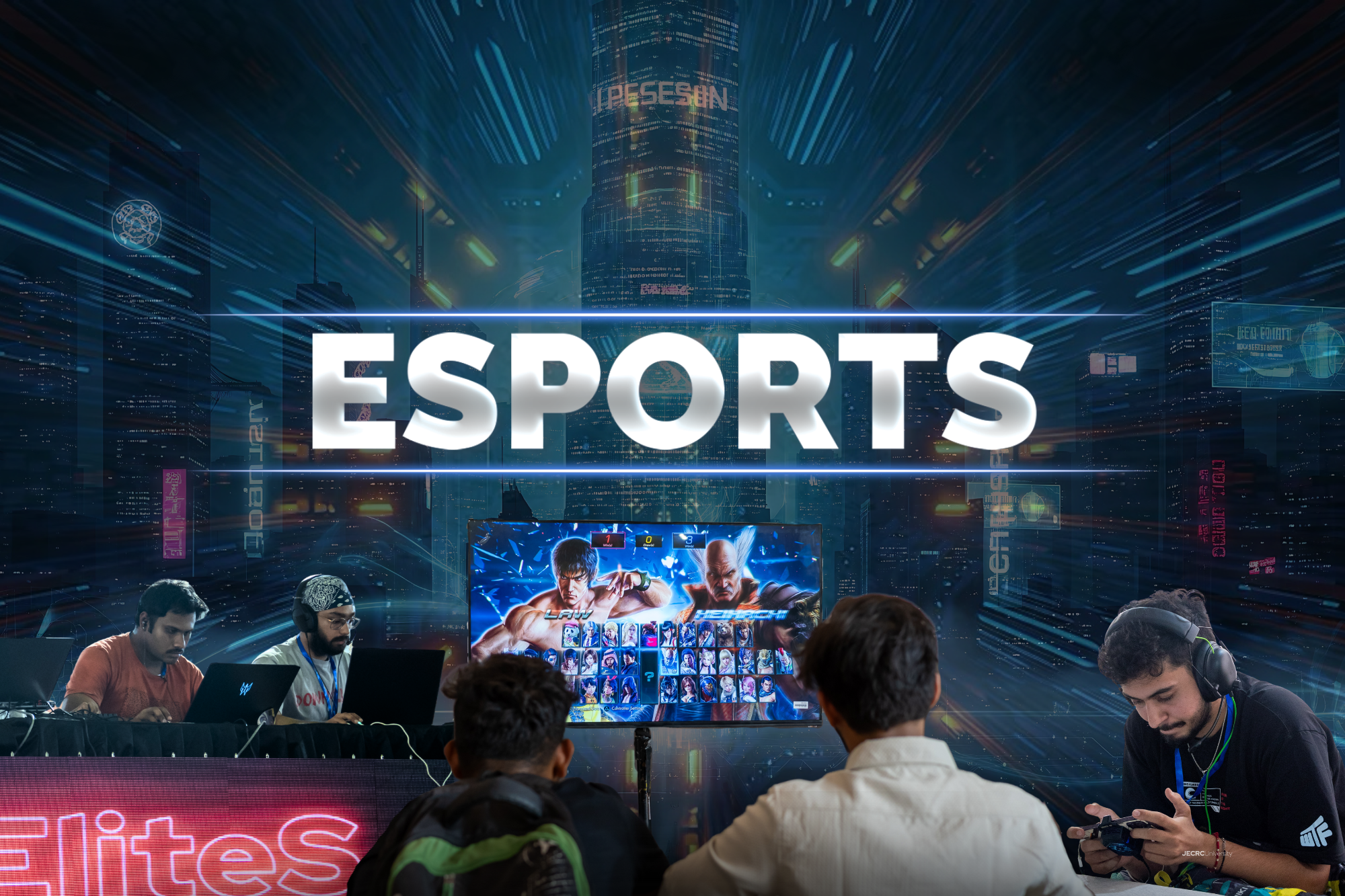 Cozy living room still with three characters.